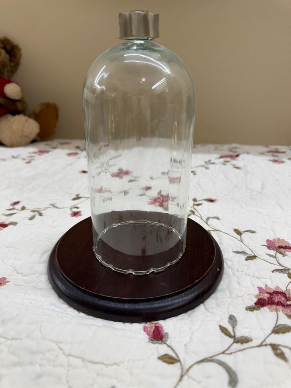 VINTAGE CLEAR GLASS VOTIVE CUP CANDLE HOLDER PEG BOTTOM 6 3/4" TALL